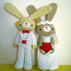 Mr and Mrs Rabbit 60cm Tall, The Ultimate Wedding Gift From Cotton and Silk Thailand