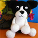 Cotton And Silk Thailand Handmade Child Friendly Toy Dog Sitting He Is 35cm, Only Available To A Good Home!!