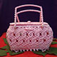 Cotton And Silk Thailand Handmade Exclusive Ladies oblong handbag in peach pink