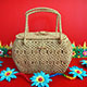 Exclusive Handmade Handbag fawn from Cotton and Silk Thailand