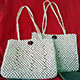 Shoulder bags white with coconut shell motif