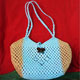 Shoulder Bag blue straps and centre piece turtle shell motif