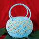 Blue and beige handmade Ladies handbag from Cotton and Silk Thailand