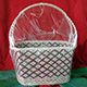 Handmade Oblong basket cross woven in brown and fawn from Cotton and Silk Thailand