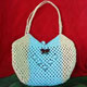 Handmade Blue and white shoulder bag