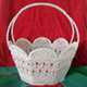 Cotton and Silk Thailand Handmade Basket beige white/pink